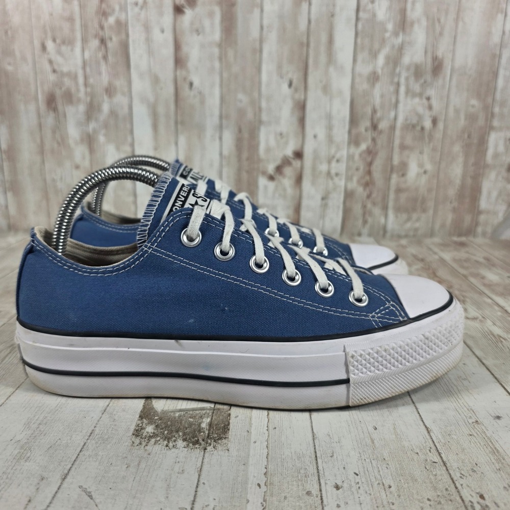 Converse Chuck Taylor All Star Lift Platform Navy Blue Canvas Sneakers A08289F